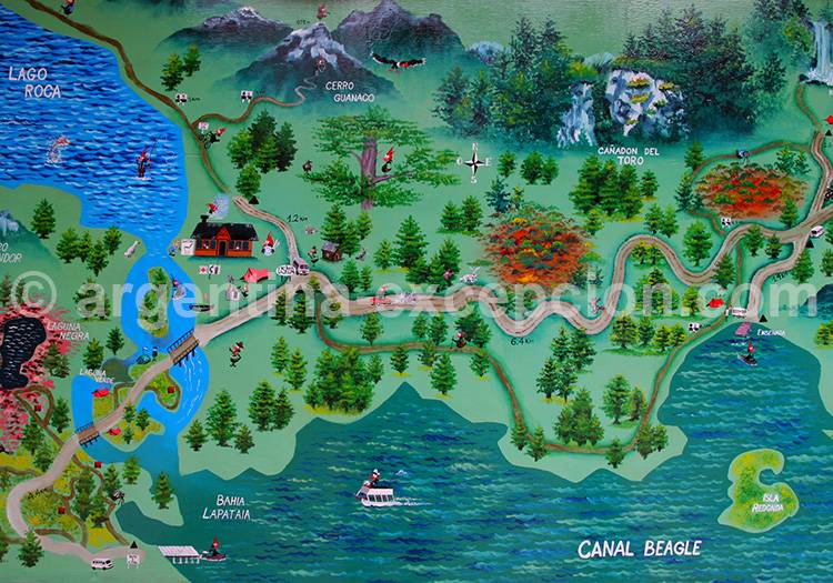 Croquis de la zone Lapataia du parc Terre de Feu Croquis de la zone Lapataia du parc Terre de Feu