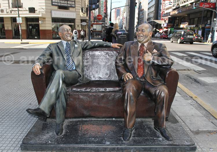 Statue de Borges et Alvarez à Buenos Aires Statue de Borges et Alvarez à Buenos Aires