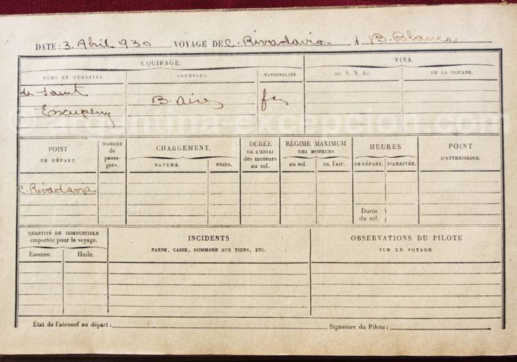 Carnet de vol, musée de Moron Carnet de vol, musée de Moron