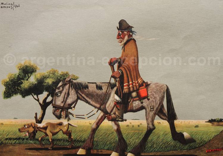 Le gaucho Martín Fierro. Dessin F. Molina Campos, calendrier Alpargatas Le gaucho Martín Fierro. Dessin F. Molina Campos, calendrier Alpargatas