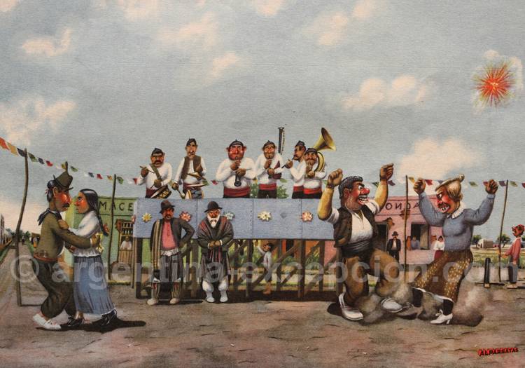 Fête gaucho, dessin F. Molina Campos Fête gaucho, dessin F. Molina Campos