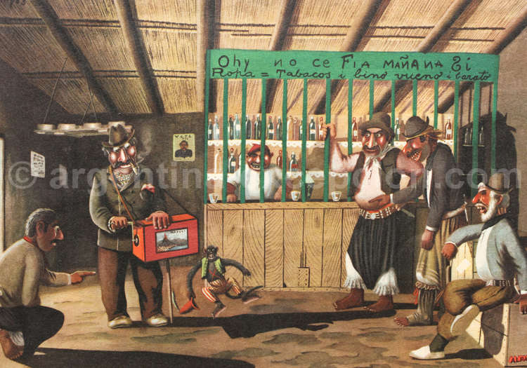 Dessin de Molina Campos, calendrier Alpargatas molina campos alpargatas