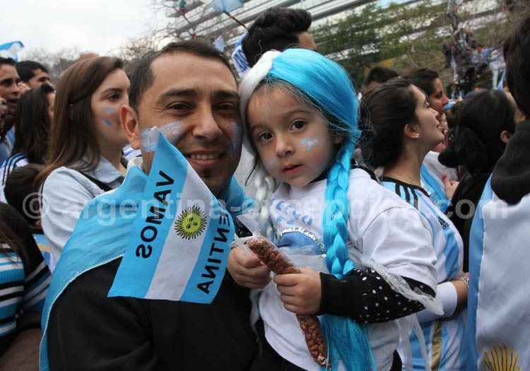 Supporter de père en fille papi football