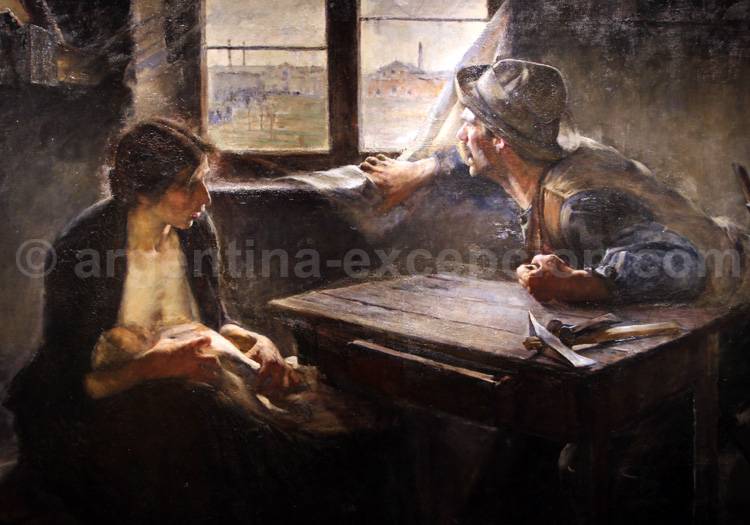 Sin pan y sin trabajo. Peinture 1894 d'Ernesto de la Cárcova, musée des Beaux Arts, Buenos Aires Sin pan y sin trabajo. Peinture 1894 d'Ernesto de la Cárcova, musée des Beaux Arts, Buenos Aires