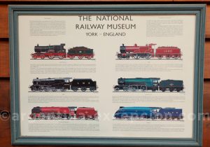 Affiche différents modèles de locomotives - Terre de Feu